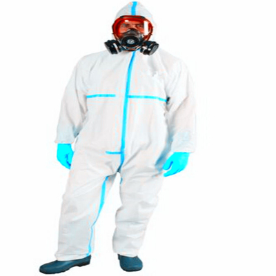 クリーンルームの化学薬品の医学のPpekit使い捨て可能なHazmatのスーツのつなぎ服PPE
